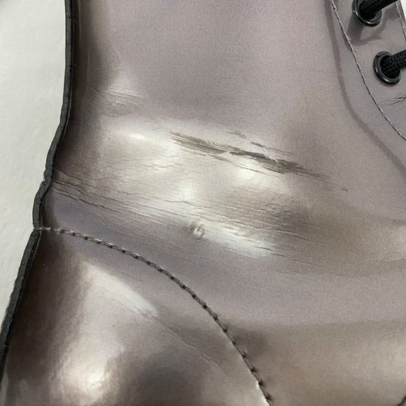 🩶Dr. Martens Doc Martens 1460 Pascal Metallic Pewter Leather Boots Womens 10🩶 - Picture 9 of 12